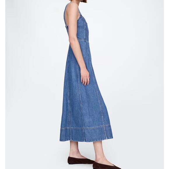 NWT Gap UltraSoft Denim Maxi Dress Plus Size XXL Sleeveless A-Line Jean Midi 2X - Picture 2 of 13